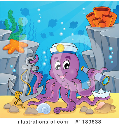 Royalty-Free (RF) Octopus Clipart Illustration by visekart - Stock Sample #1189633