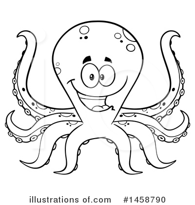 Royalty-Free (RF) Octopus Clipart Illustration by Hit Toon - Stock Sample #1458790