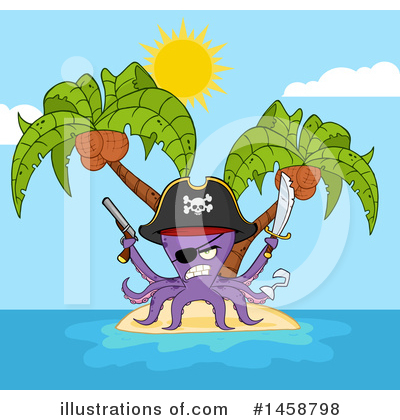 Royalty-Free (RF) Octopus Clipart Illustration by Hit Toon - Stock Sample #1458798