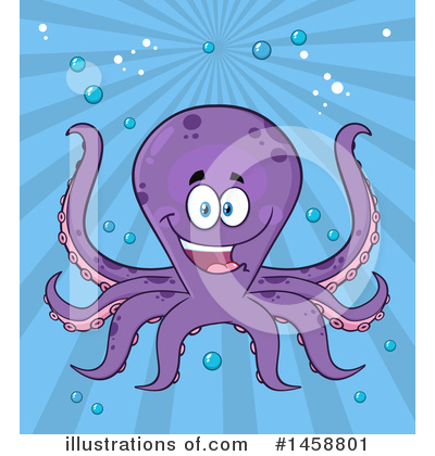 Royalty-Free (RF) Octopus Clipart Illustration by Hit Toon - Stock Sample #1458801