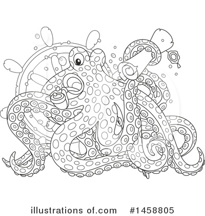 Royalty-Free (RF) Octopus Clipart Illustration by Alex Bannykh - Stock Sample #1458805