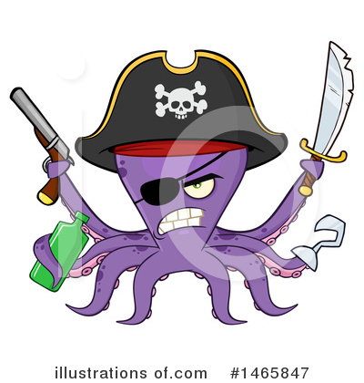 Royalty-Free (RF) Octopus Clipart Illustration by Hit Toon - Stock Sample #1465847