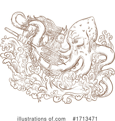 Royalty-Free (RF) Octopus Clipart Illustration by patrimonio - Stock Sample #1713471
