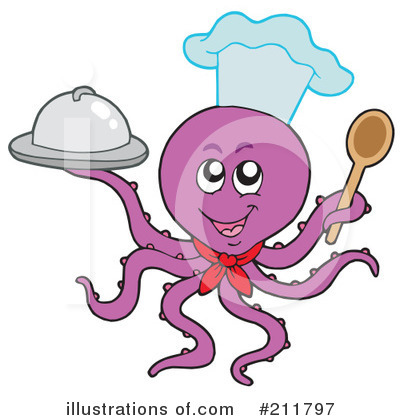 Royalty-Free (RF) Octopus Clipart Illustration by visekart - Stock Sample #211797