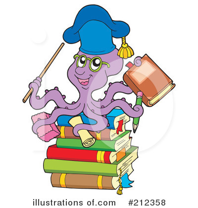 Royalty-Free (RF) Octopus Clipart Illustration by visekart - Stock Sample #212358