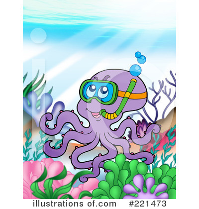 Royalty-Free (RF) Octopus Clipart Illustration by visekart - Stock Sample #221473