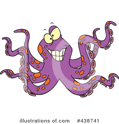 Royalty-Free (RF) Octopus Clipart Illustration by toonaday - Stock Sample #438741