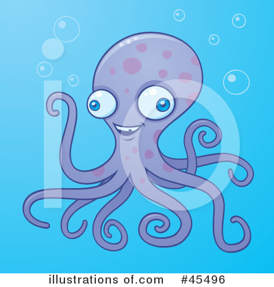 Royalty-Free (RF) Octopus Clipart Illustration by John Schwegel - Stock Sample #45496