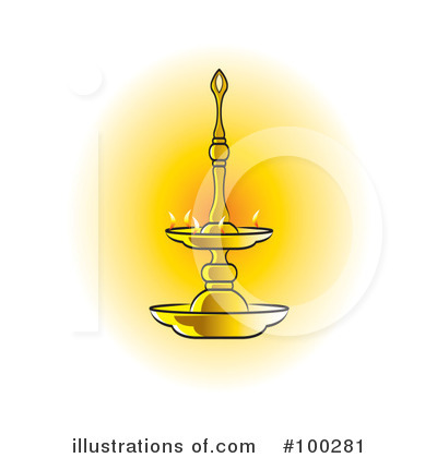 Royalty-Free (RF) Oil Lamp Clipart Illustration by Lal Perera - Stock Sample #100281