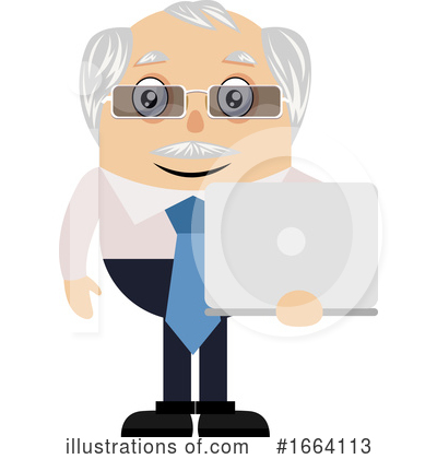 Royalty-Free (RF) Old Business Man Clipart Illustration by Morphart Creations - Stock Sample #1664113