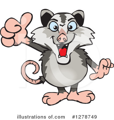 Opossum Clipart #1278749 by Dennis Holmes Designs