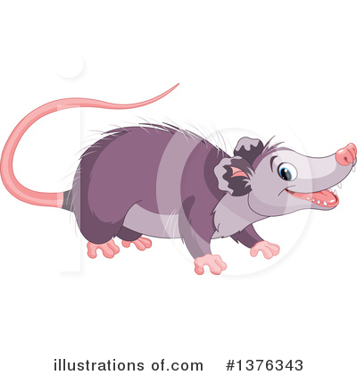 Royalty-Free (RF) Opossum Clipart Illustration by Pushkin - Stock Sample #1376343