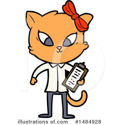 Royalty-Free (RF) Orange Cat Clipart Illustration by lineartestpilot - Stock Sample #1484928