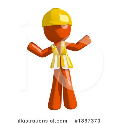 Royalty-Free (RF) Orange Construction Worker Clipart Illustration by Leo Blanchette - Stock Sample #1367370