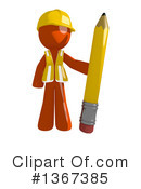 Orange Construction Worker Clipart #1367385 by Leo Blanchette