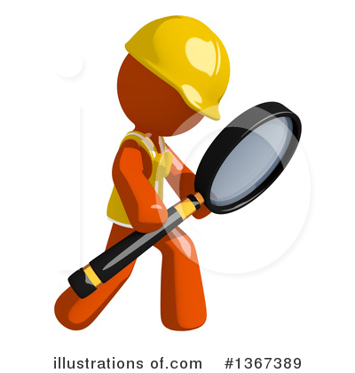 Royalty-Free (RF) Orange Construction Worker Clipart Illustration by Leo Blanchette - Stock Sample #1367389
