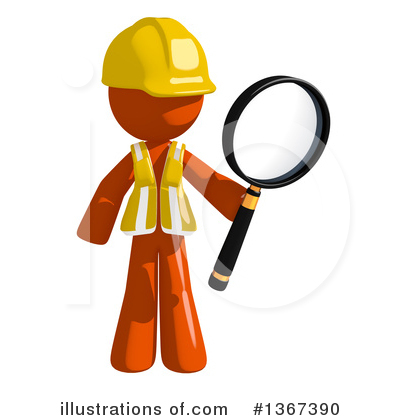 Orange Construction Worker Clipart #1367390 by Leo Blanchette