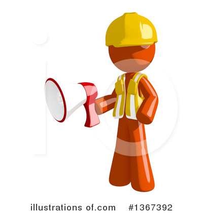 Orange Construction Worker Clipart #1367392 by Leo Blanchette