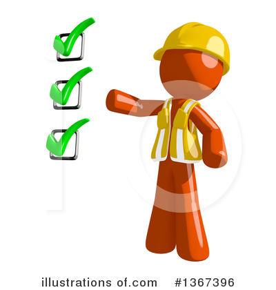 Orange Construction Worker Clipart #1367396 by Leo Blanchette