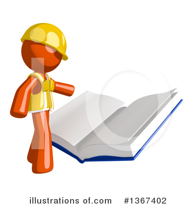 Royalty-Free (RF) Orange Construction Worker Clipart Illustration by Leo Blanchette - Stock Sample #1367402