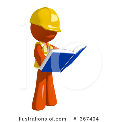 Contractor Orange Man Clipart #1367404 by Leo Blanchette