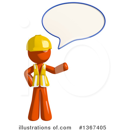 Orange Construction Worker Clipart #1367405 by Leo Blanchette