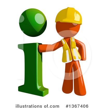 Orange Construction Worker Clipart #1367406 by Leo Blanchette