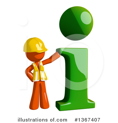 Orange Construction Worker Clipart #1367407 by Leo Blanchette