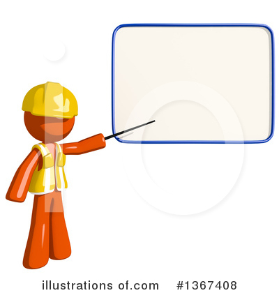 Royalty-Free (RF) Orange Construction Worker Clipart Illustration by Leo Blanchette - Stock Sample #1367408