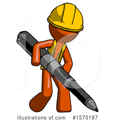 Royalty-Free (RF) Orange Design Mascot Clipart Illustration by Leo Blanchette - Stock Sample #1570187