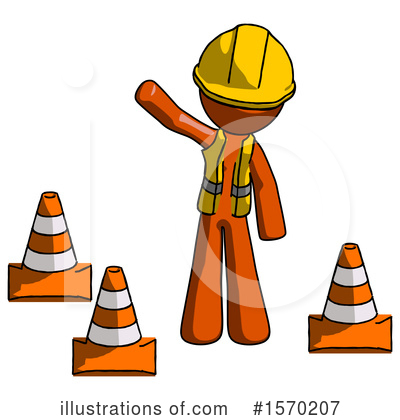 Royalty-Free (RF) Orange Design Mascot Clipart Illustration by Leo Blanchette - Stock Sample #1570207