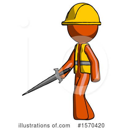 Royalty-Free (RF) Orange Design Mascot Clipart Illustration by Leo Blanchette - Stock Sample #1570420
