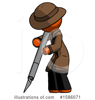Royalty-Free (RF) Orange Design Mascot Clipart Illustration by Leo Blanchette - Stock Sample #1586071