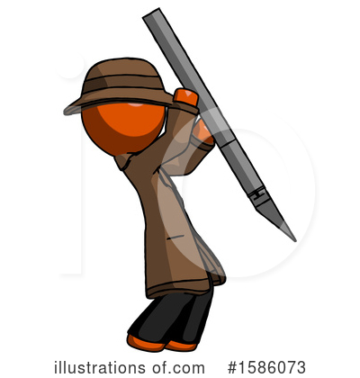 Royalty-Free (RF) Orange Design Mascot Clipart Illustration by Leo Blanchette - Stock Sample #1586073