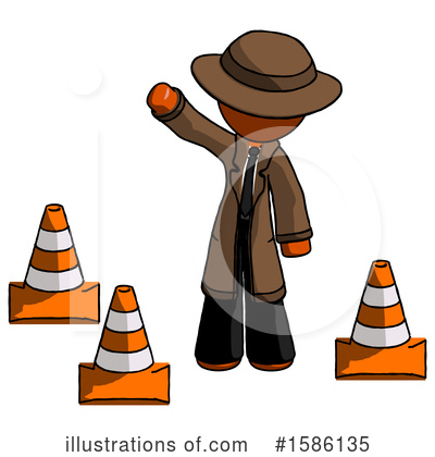 Royalty-Free (RF) Orange Design Mascot Clipart Illustration by Leo Blanchette - Stock Sample #1586135
