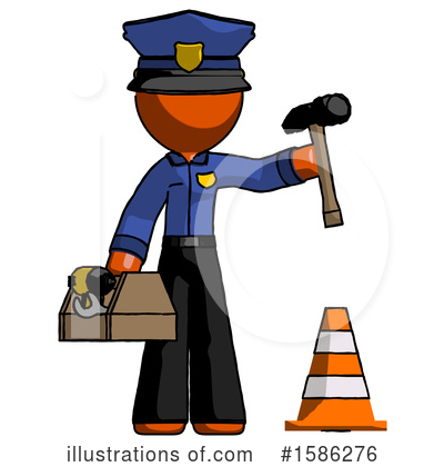 Royalty-Free (RF) Orange Design Mascot Clipart Illustration by Leo Blanchette - Stock Sample #1586276