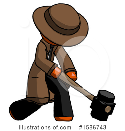 Royalty-Free (RF) Orange Design Mascot Clipart Illustration by Leo Blanchette - Stock Sample #1586743