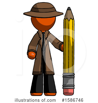 Royalty-Free (RF) Orange Design Mascot Clipart Illustration by Leo Blanchette - Stock Sample #1586746