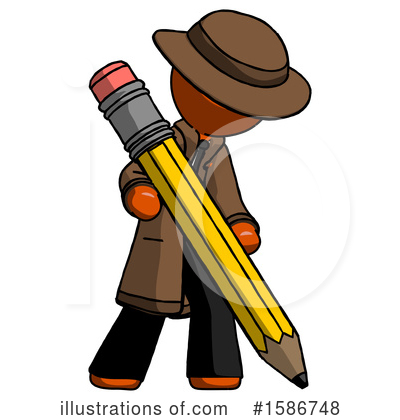 Royalty-Free (RF) Orange Design Mascot Clipart Illustration by Leo Blanchette - Stock Sample #1586748