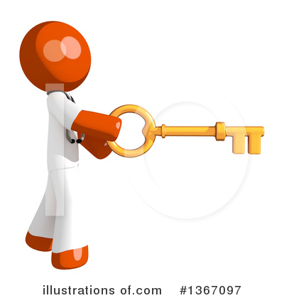 Royalty-Free (RF) Orange Doctor Clipart Illustration by Leo Blanchette - Stock Sample #1367097