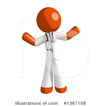 Royalty-Free (RF) Orange Doctor Clipart Illustration by Leo Blanchette - Stock Sample #1367108