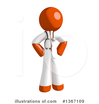 Royalty-Free (RF) Orange Doctor Clipart Illustration by Leo Blanchette - Stock Sample #1367109