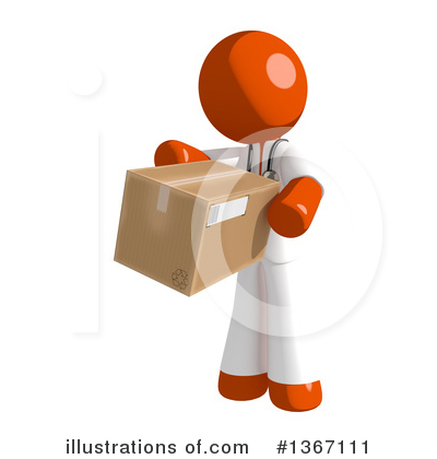 Royalty-Free (RF) Orange Doctor Clipart Illustration by Leo Blanchette - Stock Sample #1367111