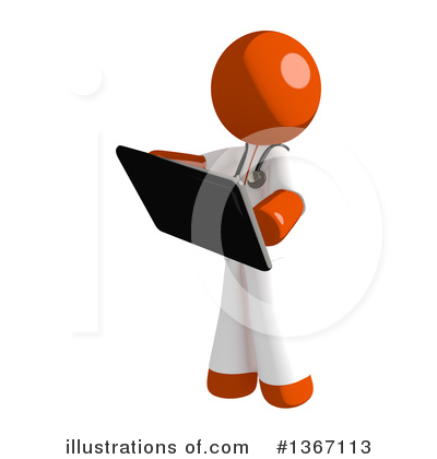 Royalty-Free (RF) Orange Doctor Clipart Illustration by Leo Blanchette - Stock Sample #1367113