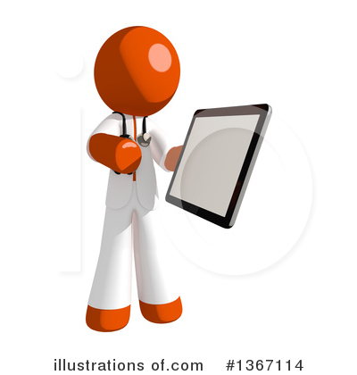 Royalty-Free (RF) Orange Doctor Clipart Illustration by Leo Blanchette - Stock Sample #1367114