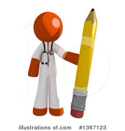 Royalty-Free (RF) Orange Doctor Clipart Illustration by Leo Blanchette - Stock Sample #1367123