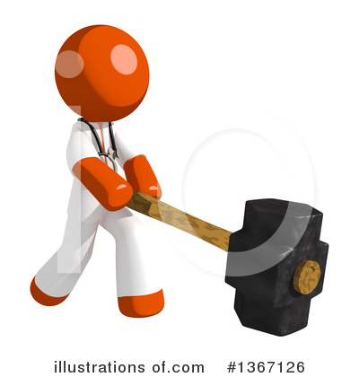 Royalty-Free (RF) Orange Doctor Clipart Illustration by Leo Blanchette - Stock Sample #1367126