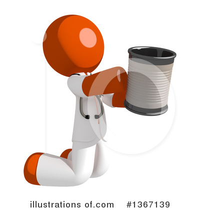 Royalty-Free (RF) Orange Doctor Clipart Illustration by Leo Blanchette - Stock Sample #1367139