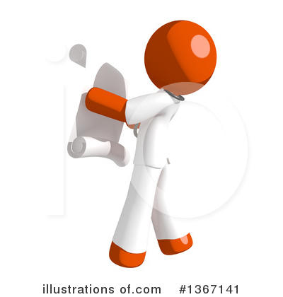 Royalty-Free (RF) Orange Doctor Clipart Illustration by Leo Blanchette - Stock Sample #1367141