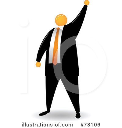 Royalty-Free (RF) Orange Faceless Businessman Clipart Illustration by Qiun - Stock Sample #78106